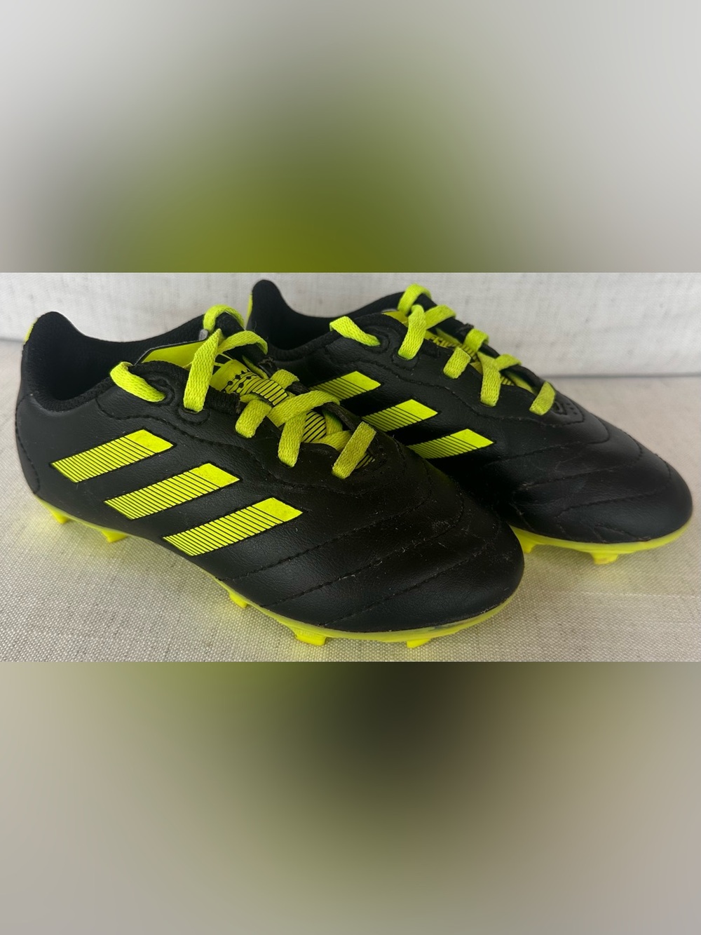 Adidas Goletto FG Soccer Cleats Kids US 11K Black Solar Yellow Youth EU 28.5 - Picture 2 of 6